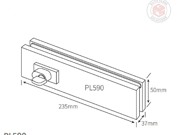 Patch Lock Fitting - Top or Bottom - Satin Stainless Steel